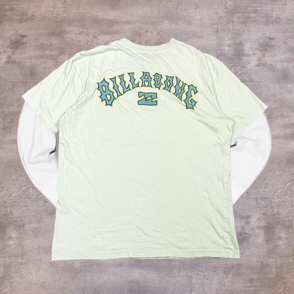 Vintage VTG Y2K 2000's 00's Billabong Logo Teal Short Sleeve T-Shirt